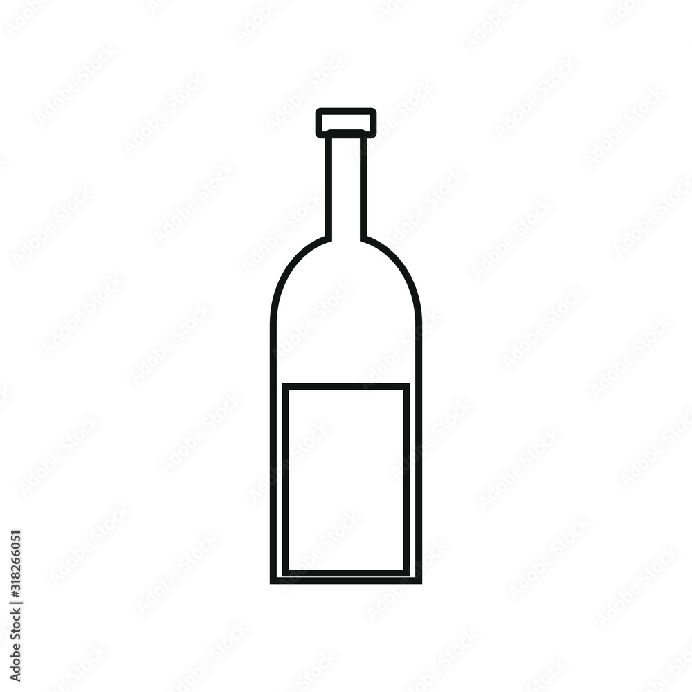 vector icon, wine bottle shape vector icon, wine bottle shape