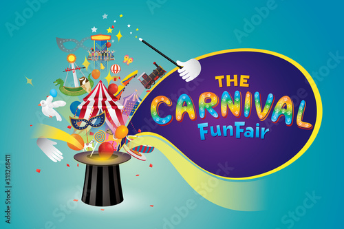 Vector illustration of the carnival funfair design.
