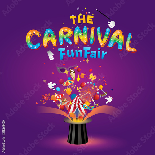 Vector illustration of the carnival funfair design.