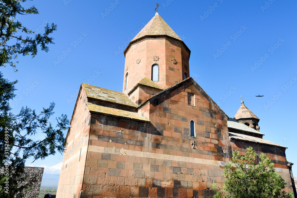 Church of Holy Virgin in Khor Virap monastery. Ancient Armenian monastery near border with Turkey. Armenia
