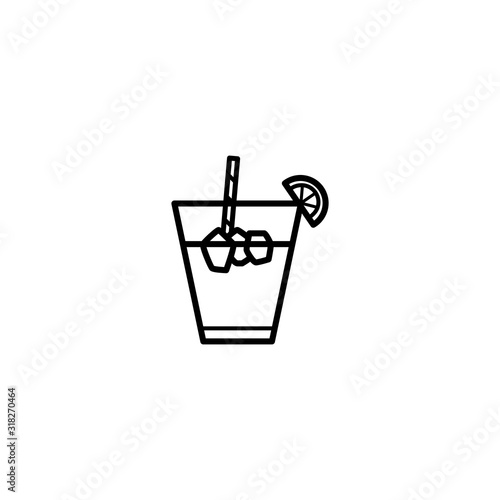 Cocktail line icon, outline vector sign, linear style pictogram isolated