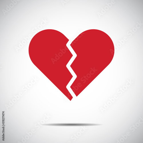 Heart Red Icon Vector , Heartbroken , Love Symbol