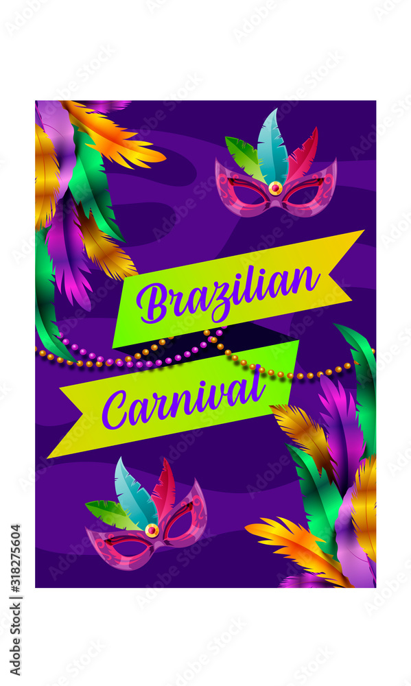 Obraz premium Brazilian carnival wallpaper background flyer