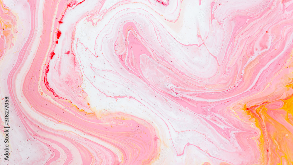 Pink Acrylic Pour Color Liquid marble abstract surfaces Design.