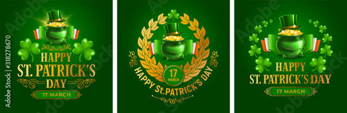 Saint Patricks Day Emblems Set