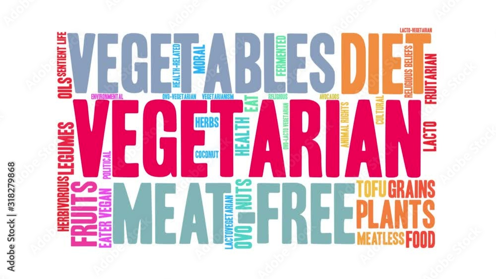 Vegetarian animated word cloud on a white background. Vegetarian animated word cloud on a white background.