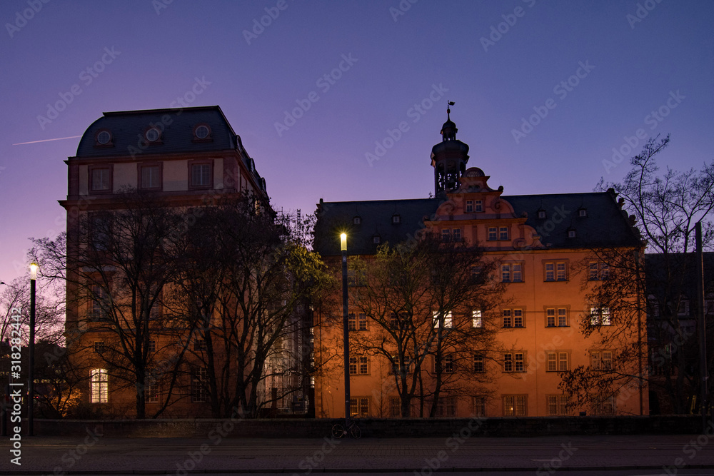 Nachtansicht des Residenzschloss in Darmstadt in Hessen, Deutschland 