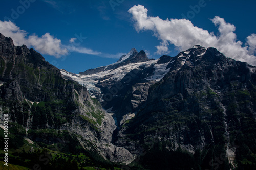 Fototapeta Naklejka Na Ścianę i Meble -  first zermatt view landscape glacier swizterland