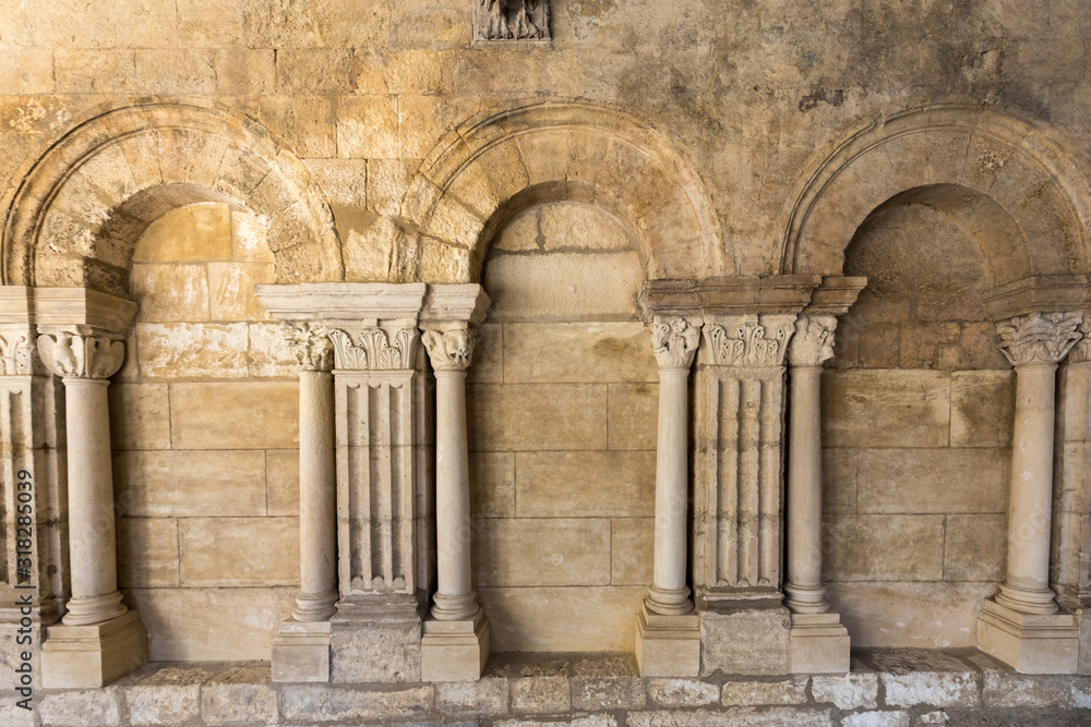 Romanesque Cloisters Church of Saint Trophime Cathedral in Arles. Provence, France Romanesque Cloisters Church of Saint Trophime Cathedral in Arles. Provence, France