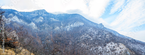 panoramic view of nature mountain winter landscape © mitarart