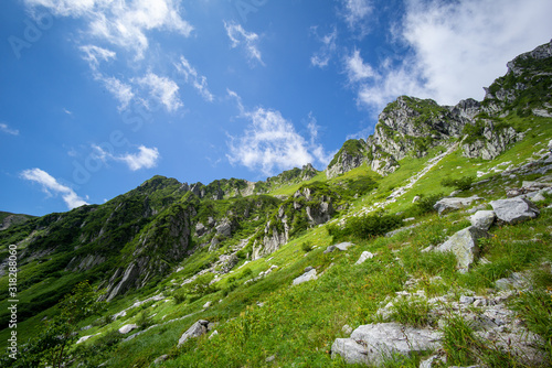 夏山の稜線