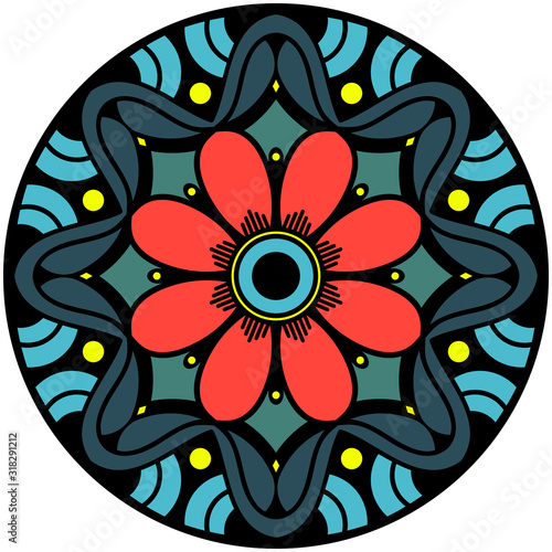 Ethnic Mandala Ornament. Arabic  Pakistan  Moroccan  Turkish  Indian  Spain motifs