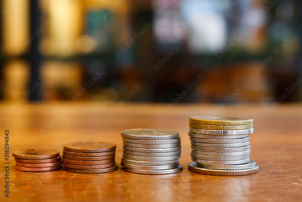 Rows of coins for finance and banking concept Rows of coins for finance and banking concept