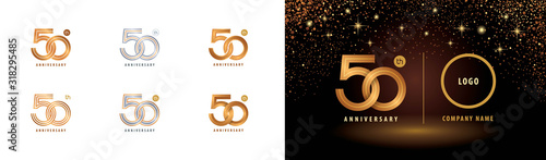 Photographie Set of 50th Anniversary logotype design, Fifty years anniversary celebration