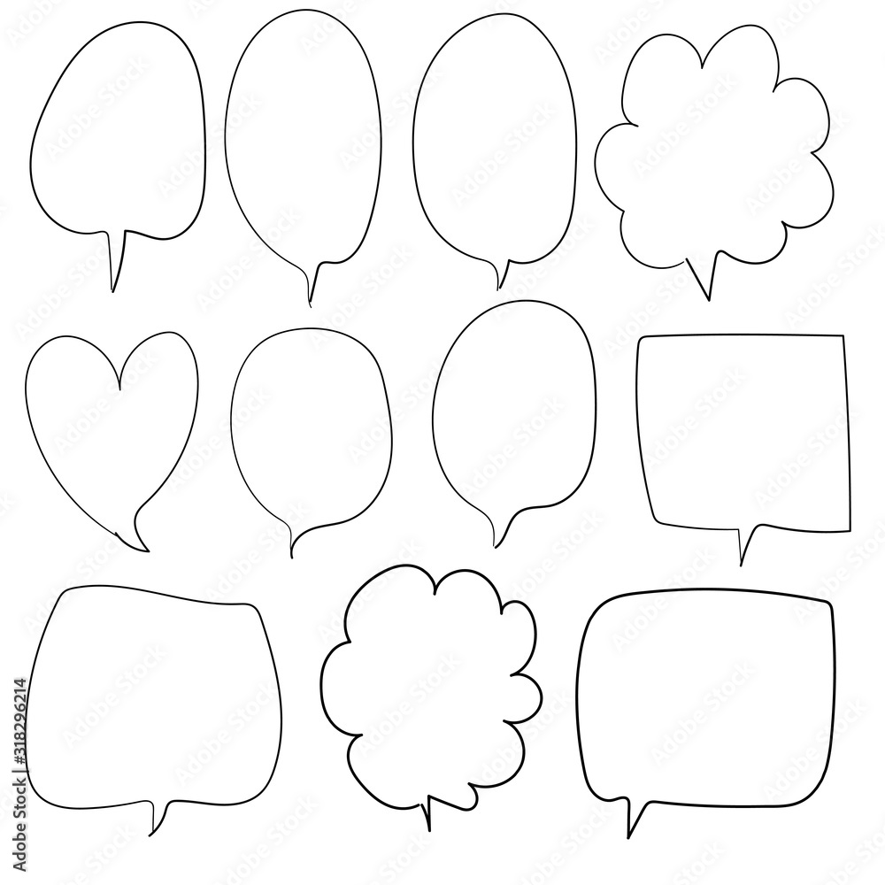 Fototapeta premium Hand drawn speech bubble.