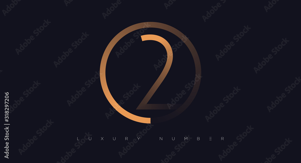 Fototapeta premium Two number golden icon. Flat design