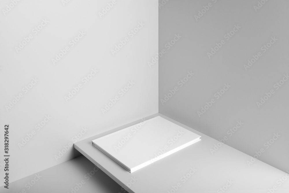 Fototapeta premium Real photo blank portrait A4, US-Letter, brochure magazine mockup isolated on gray background.