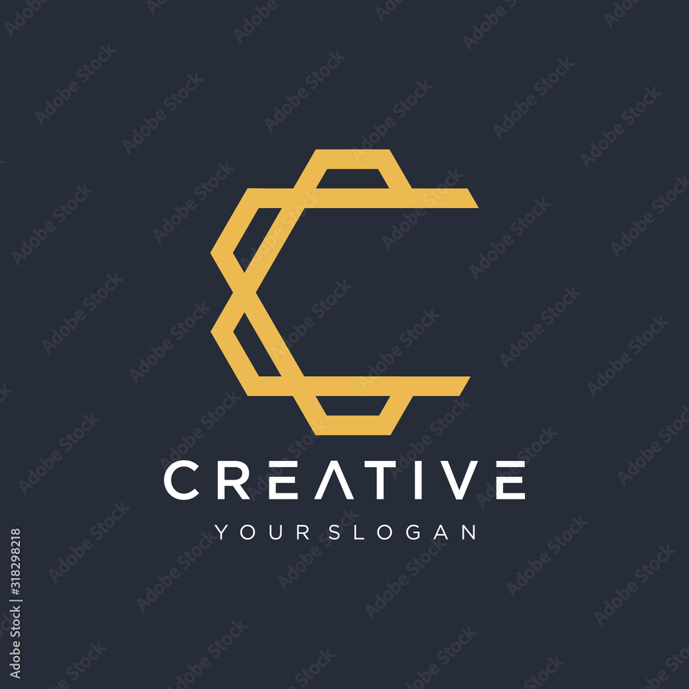 Initial C CC logo design modern monogram and elegant. logo the letter C in the form of abstract line art. overlapping lines symbol - VECTOR Initial C CC logo design modern monogram and elegant. logo the letter C in the form of abstract line art. overlapping lines symbol - VECTOR