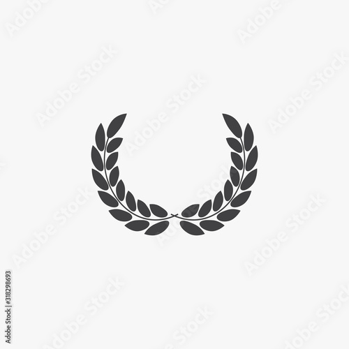 Set of laurel wreaths vectors. Laurel wreath with golden ribbon