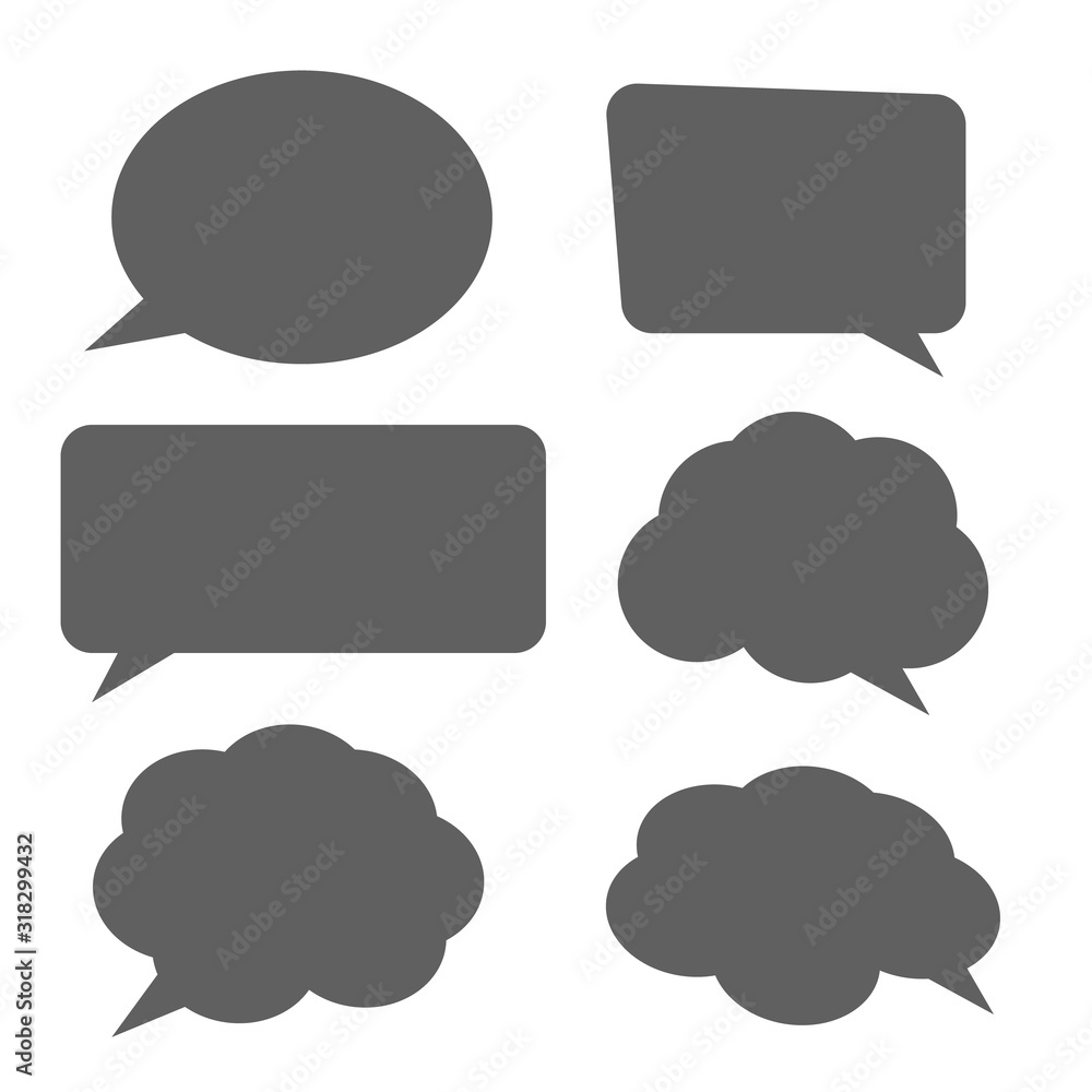 Speech bubbles isolated. Cloud bubble speech for communication