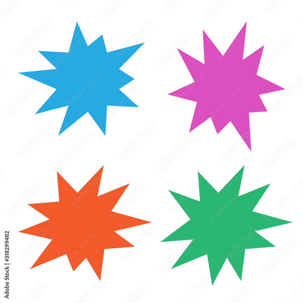 Different starburst vector. Starburst isolated icons set Different starburst vector. Starburst isolated icons set