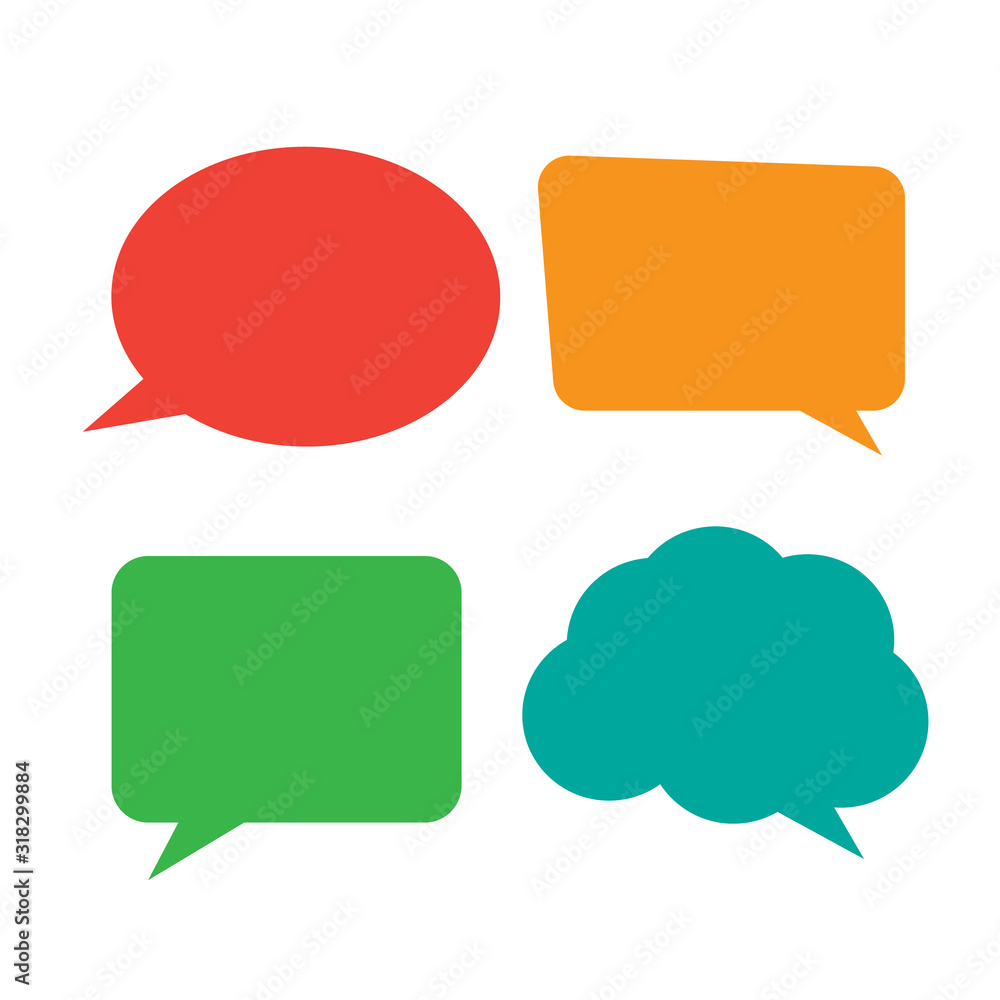 White blank retro speech bubbles. Stickers of speech bubbles vector White blank retro speech bubbles. Stickers of speech bubbles vector