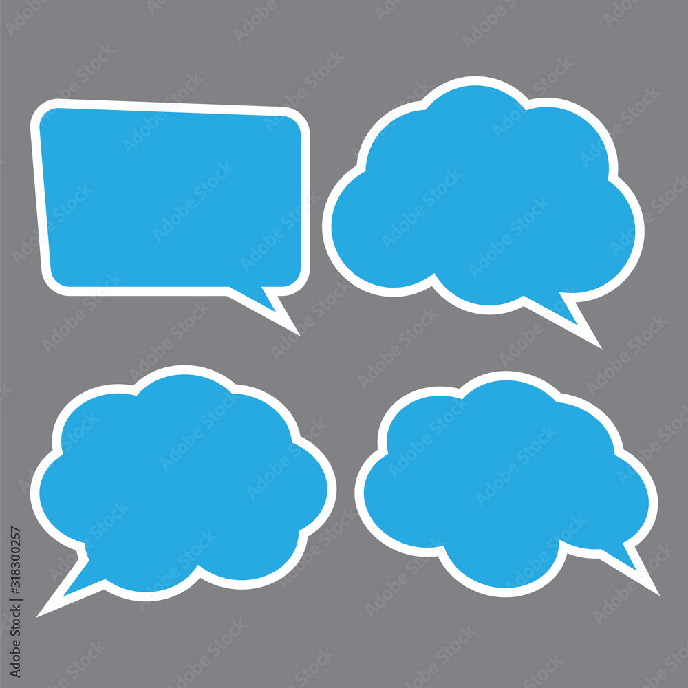 Vector set of speech bubbles. Stickers of speech bubbles vector Vector set of speech bubbles. Stickers of speech bubbles vector