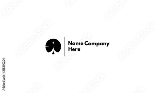 Vector logo on which an abstract image of a flying airplane in the center of a circle.