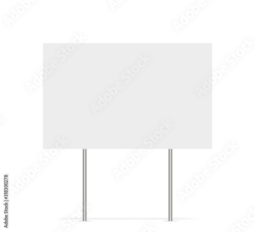 Yard sign vector isolated blank element. Copy space. Horizontal advertising banner. Mockup horizontal. Vector banner.