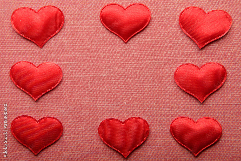 red heart sharp textile background 