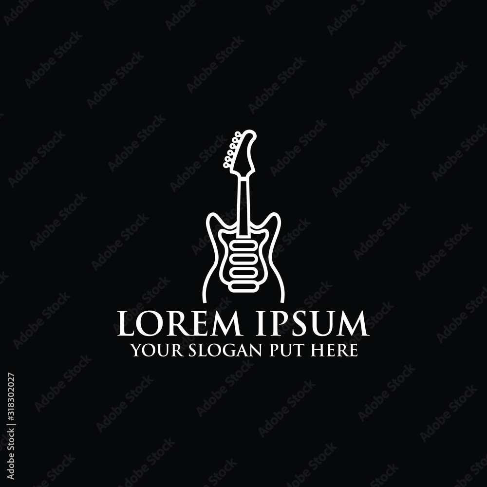 Guitar logo and Music Instrument logo design Guitar logo and Music Instrument logo design