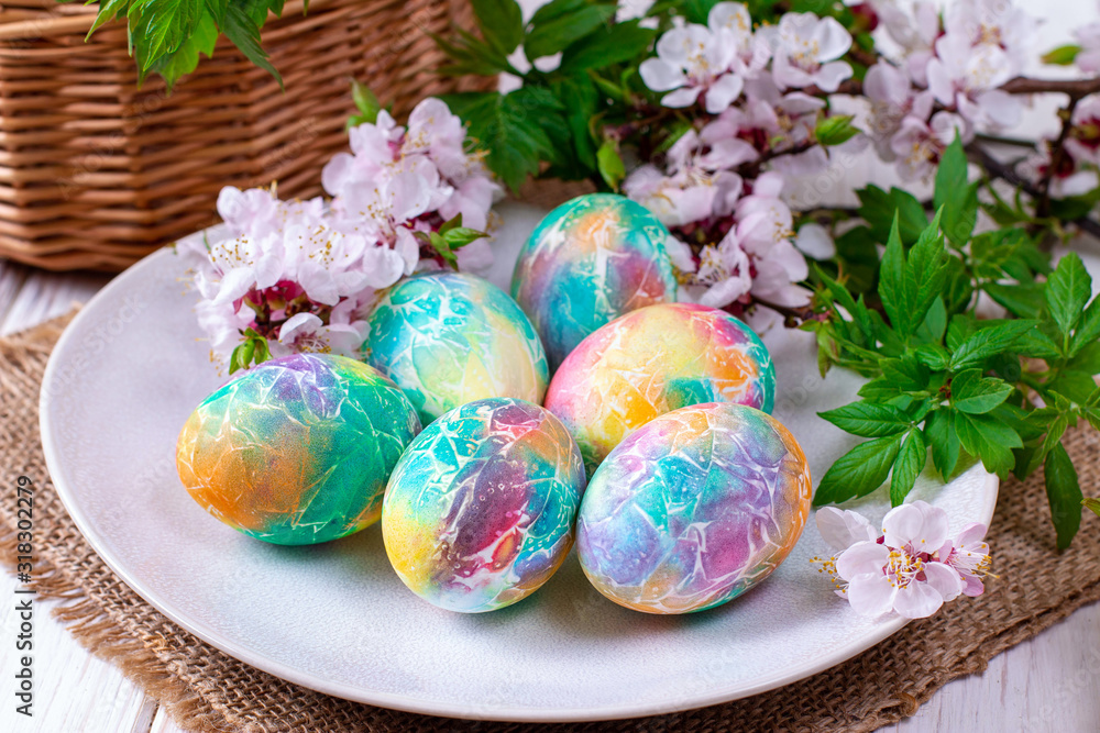 Easter eggs in a plate Easter eggs in a plate