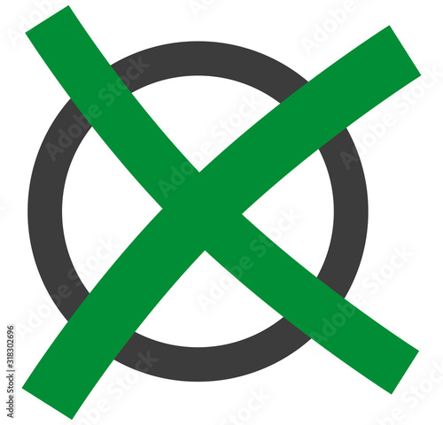 Kreis mit einem grünen Kreuz