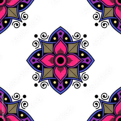 Mandala seamless pattern. Islam  Arabic  Pakistan  Moroccan  Turkish  Indian  Spain motifs