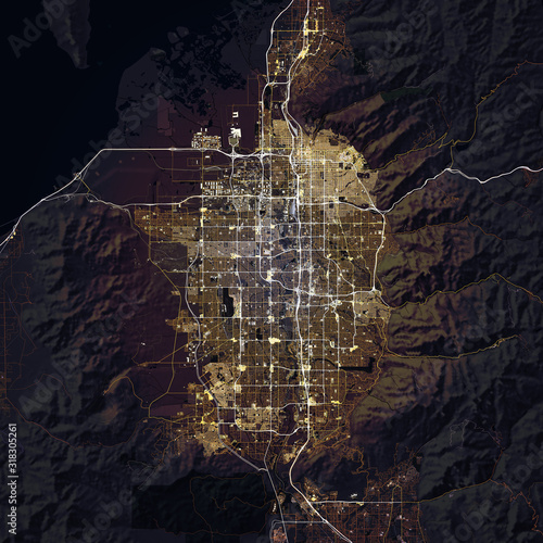 Map Salt Lake City. Utah