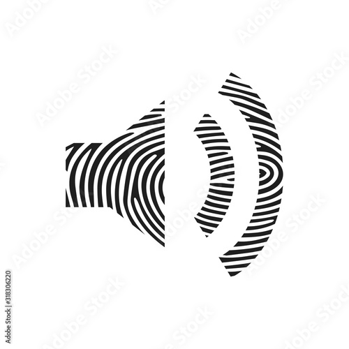 Fingerprint volume high icon. Isolated thumbprint and fingerprint volume high icon line style. Premium quality vector symbol drawing concept for your logo web mobile app UI design