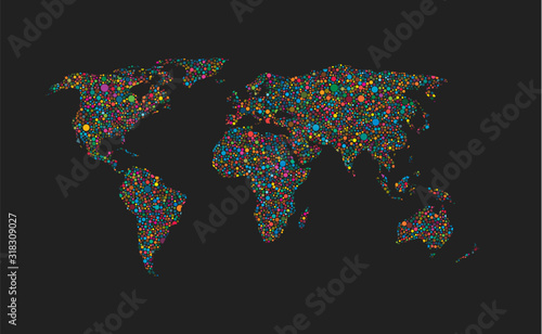 World map vector template, worldwide info graphic