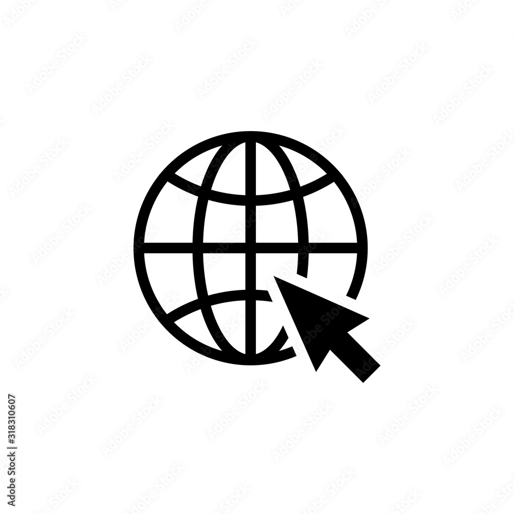 Click to go to website or internet line art icon for apps and websites Click to go to website or internet line art icon for apps and websites