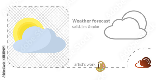 weather forecast flat, solid, line icon