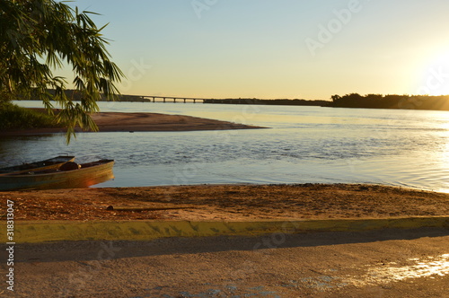 Sunset on the Paraná River Porto Camargo photo