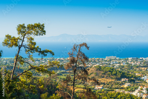 Beautiful view of Ialyssos from Mount Filerimos. 