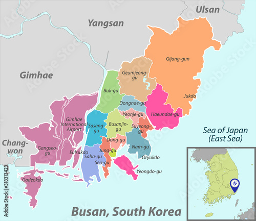 Map of Busan, South Korea