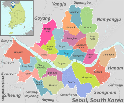 Map of Seoul, South Korea