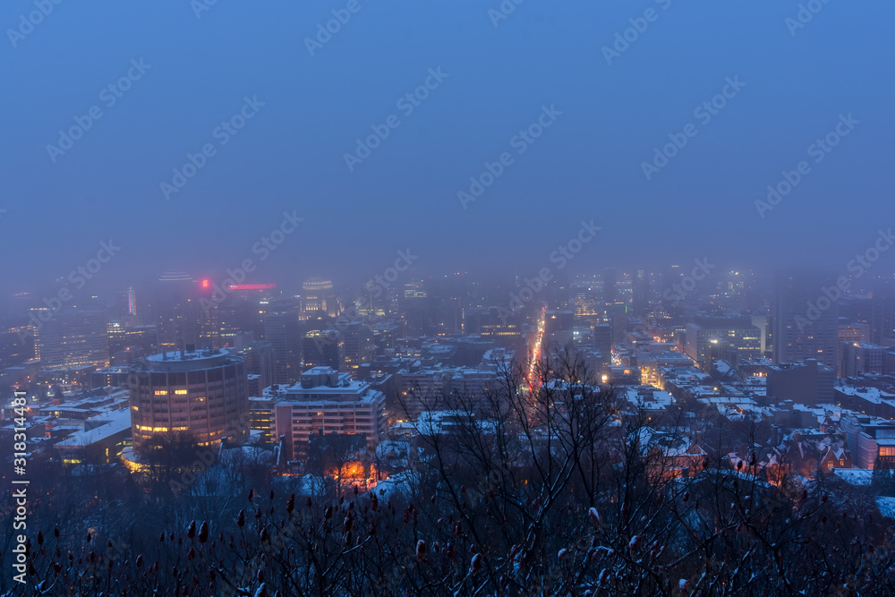 Fototapeta premium foggy city at dawn
