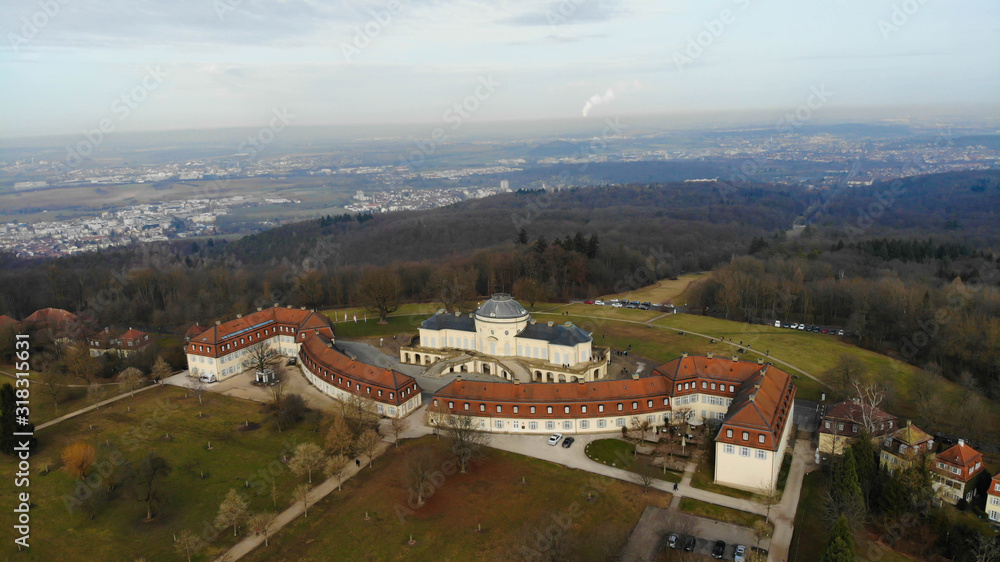 Solitude Castle in Stuttgart Germany from above 
