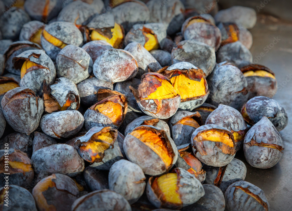 Bunch of roasted chestnuts Bunch of roasted chestnuts