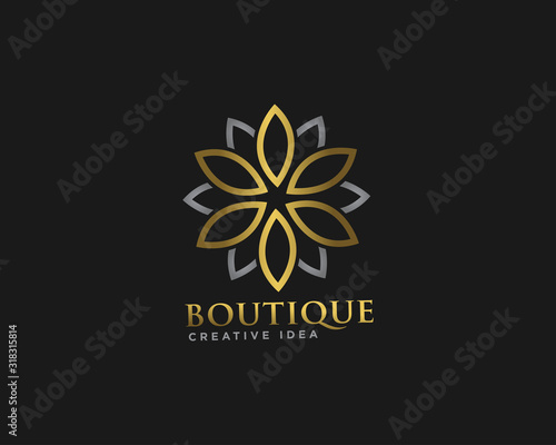 Boutique Flower Logo Design Vector