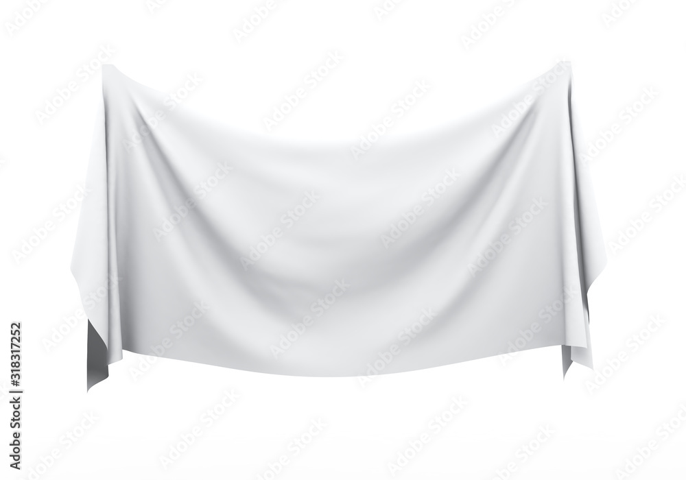 3d render of white empty cloth banner 3d render of white empty cloth banner