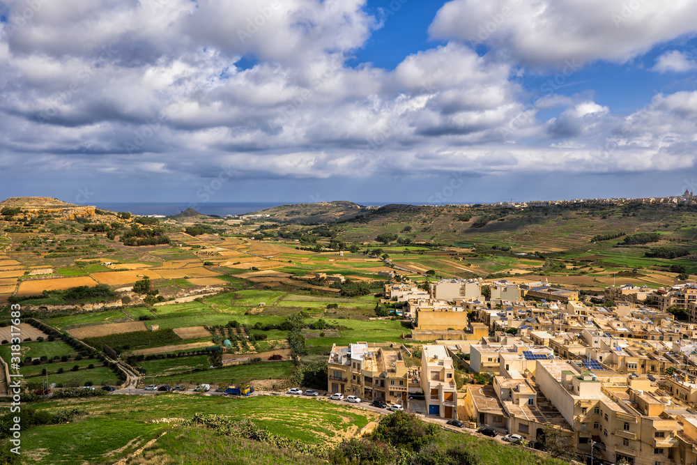 Gozi Island Landscape And Victoria City in Malta