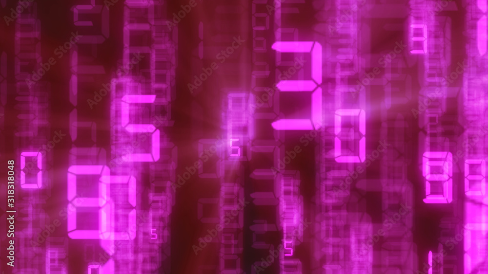 Obraz premium Abstract binary background, number streams, matrix effect.